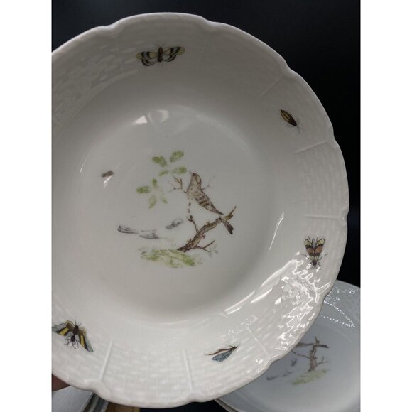 Lot 4 Ceralene Raynaud Limoges "Les Oiseaux" 7.5” Soup Bowls READ - Picture 5 of 10